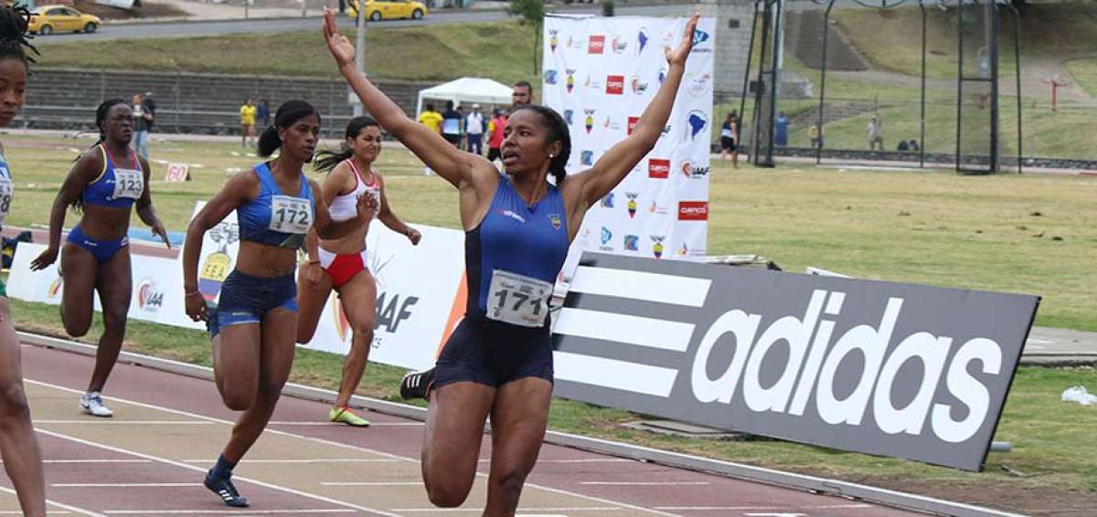 &Aacute;ngela Tenorio pase&oacute; su clase en la pista Jefferson P&eacute;rez de Cuenca. Este s&aacute;bado 29 de septiembre se llev&oacute; la medalla de oro en los 100 metros planos, mientras que la brasile&ntilde;a Vitoria Rosa se qued&oacute; con la medalla de plata en el campeonato sudamericano.