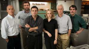 Michael Keaton (izq.) interpret&oacute; al l&iacute;der del equipo Spotlight en el filme hom&oacute;nimo. Act&uacute;an tambi&eacute;n Liev Schreiber, Mark Ruffalo, Rachel Mc Adams y otros.