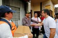 Gobierno cumplió con entrega de ayuda humanitaria a afectados por las lluvias, en Juján.