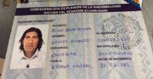El presunto pasaporte con el que Carlos P&eacute;rez dijo que ingres&oacute; al pa&iacute;s. Foto: Ministerio del Interior