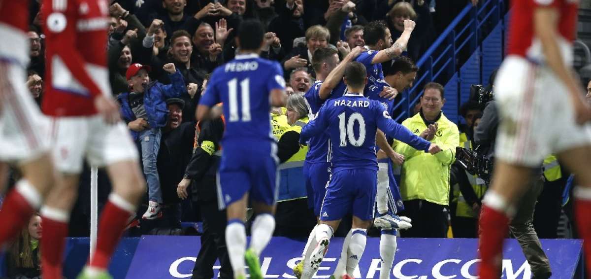 Chelsea golea 3-0 al Middlesbrough y entra en la recta final hacia el t&iacute;tulo