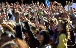 La multitud buscaba tambi&eacute;n batir un r&eacute;cord Guinnes. Foto: AFP