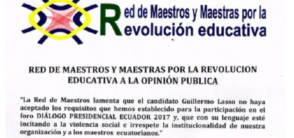 Maestros cancelan Di&aacute;logo Presidencial por ofensas y prepotencia de Lasso y CREO