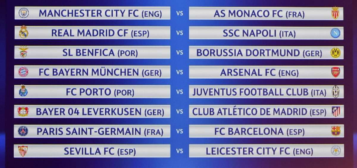 Bayern M&uacute;nich-Arsenal y PSG-Barcelona en octavos de final de Liga de Campeones