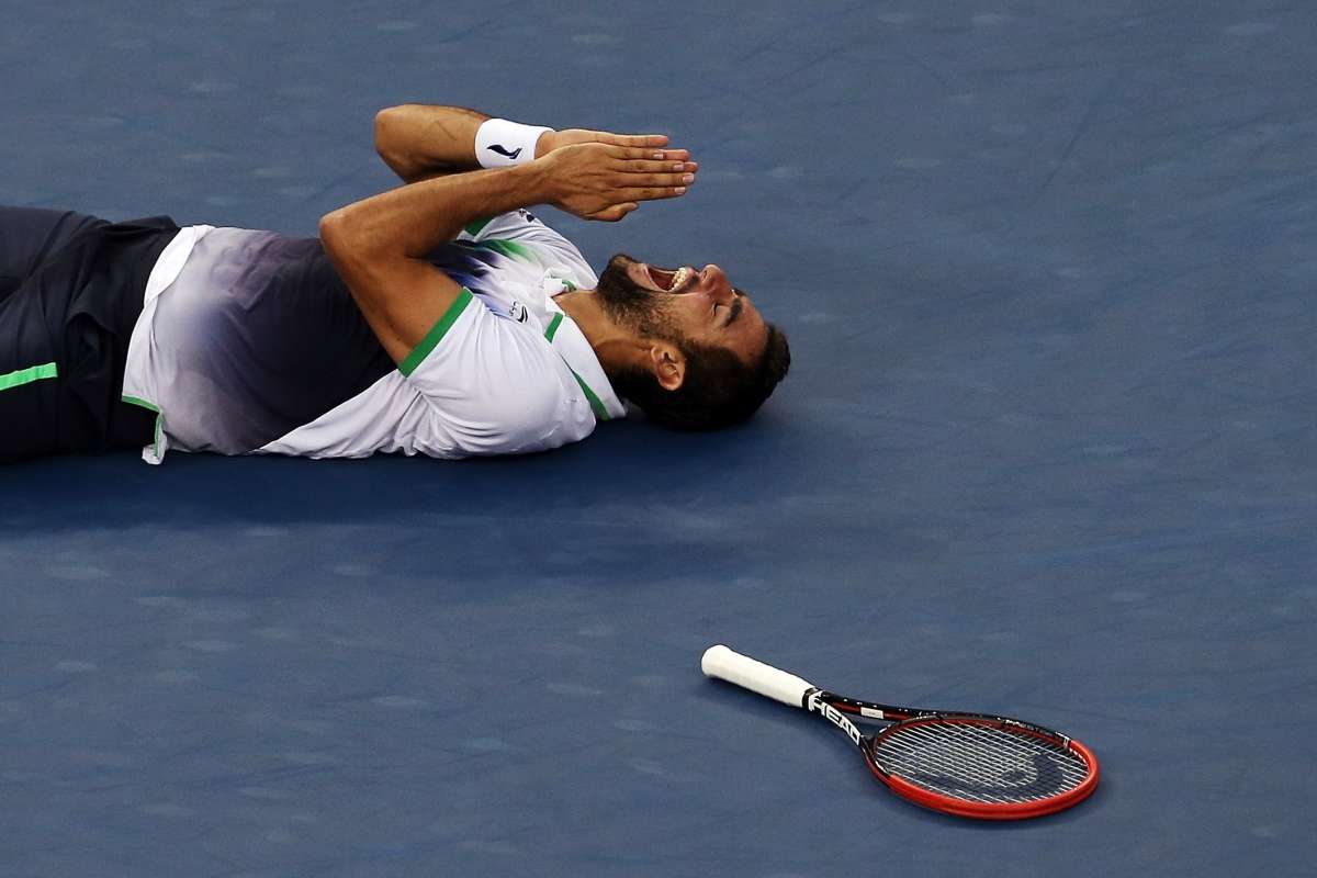 Marin Cilic celebra su primer t&iacute;tulo de Grand Slam a los 25 a&ntilde;os. Foto: AFP