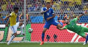 Te&oacute;filo Guti&eacute;rrez anot&oacute; el segundo gol del partido que se disputa en Belo Horizonte. Foto: AFP