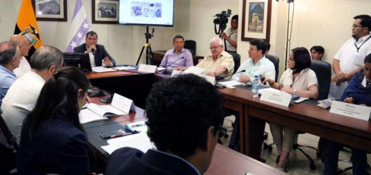 El presidente ecuatoriano, Rafael Correa, durante un conversatorio con la prensa en Guayaquil. 