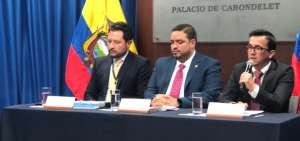 Autoridades del Ministerio de Finanzas, Trabajo y del INEC presentaron resultados a partir de una encuesta de empleo. 