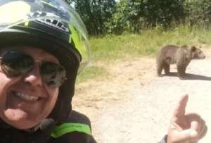 El turista tomó una selfie con la cría del oso minutos antes de ser atacado.