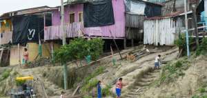 Casas que resultaron afectadas en los alrededores de Pedernales. 