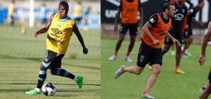 Miler Bola&ntilde;os (izq.) podr&iacute;a debutar con la camiseta de Gremio, mientras que Brahian Alem&aacute;n ser&aacute; titular con Liga.