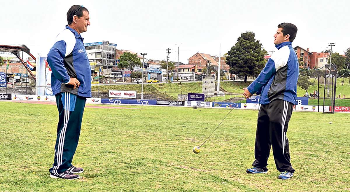 El argentino Joaqu&iacute;n G&oacute;mez llega a Cuenca con amplio favoritismo para ganar la medalla dorada en el lanzamiento de la bala. Foto: Fernando Machado.