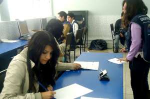 Una junta intermedia se instal&oacute; en el colegio San Felipe, en la capital de Chimborazo. FOTO: ELIZABET MAGGI