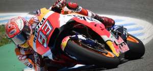 El piloto espa&ntilde;ol Marc M&aacute;rquez aprovech&oacute; bien las ca&iacute;das de algunos de los favoritos y se hizo con el Gran Premio de Espa&ntilde;a, en Jerez de la Frontera.