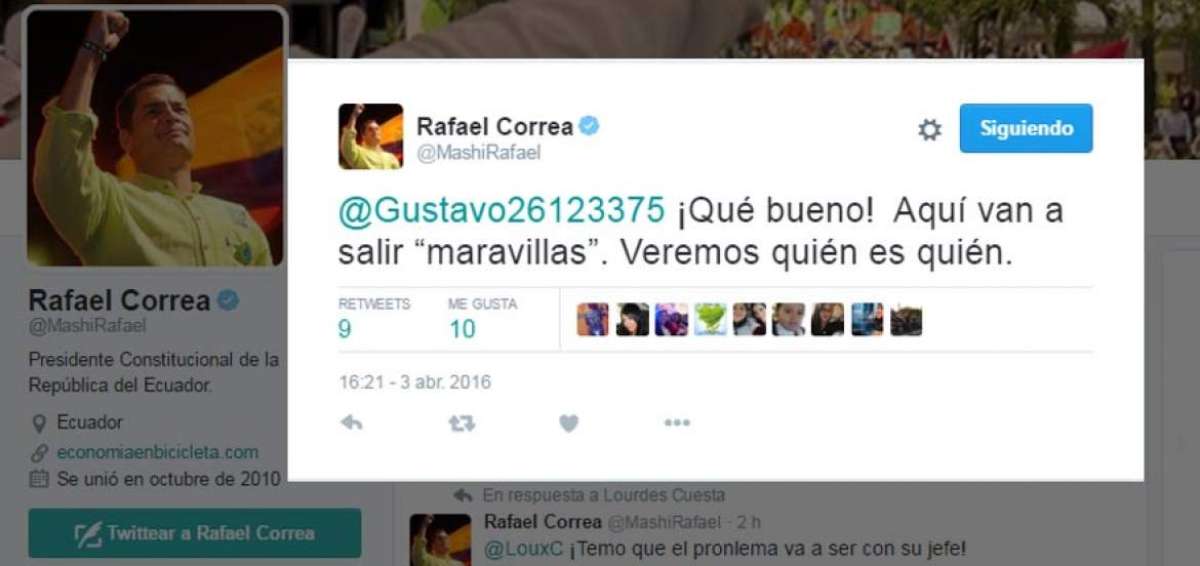 Correa sobre filtraciones: "Aqu&iacute; van a salir 'maravillas'. Veremos qui&eacute;n es qui&eacute;n"