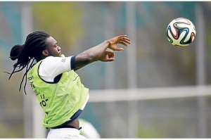 El delantero Felipe Caicedo practic&oacute; en la Casa de la Selecci&oacute;n antes de viajar a EE.UU. Foto: &Aacute;lvaro P&eacute;rez.