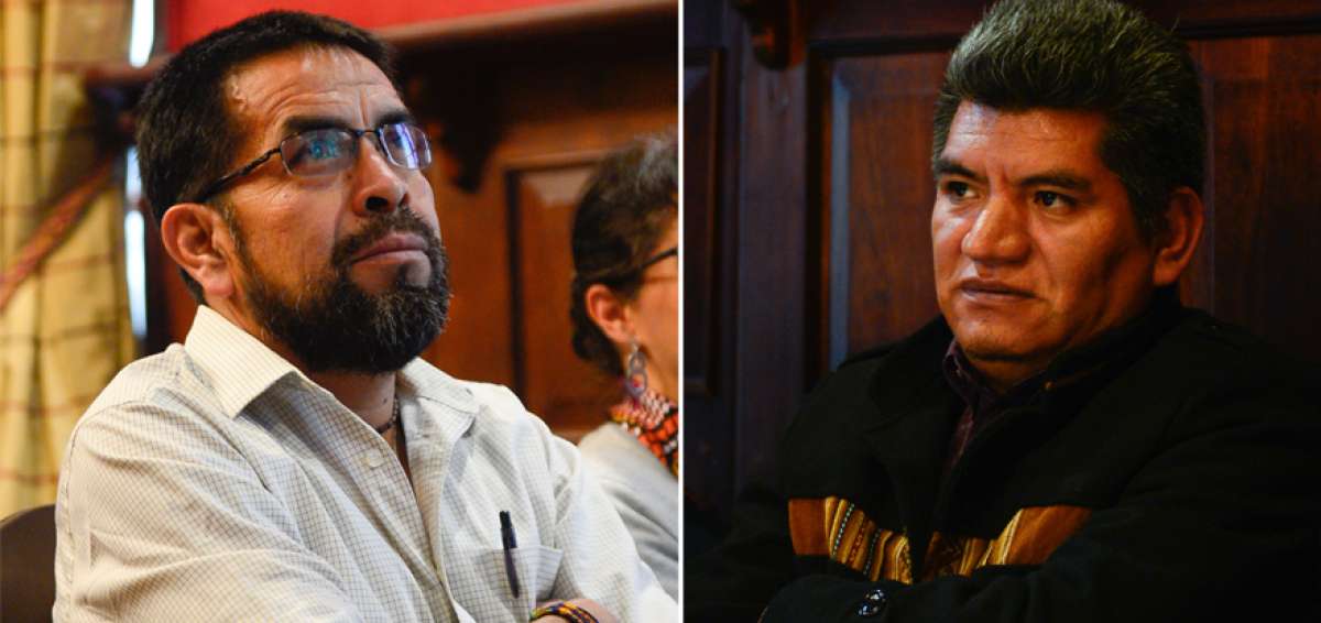 El mexicano Gregorio Cort&eacute;s (izq.) es originario de  una comunidad alfarera del municipio de Texcoco. &rarr;Carlos S&aacute;nchez Huaringa (Per&uacute;) es director del Centro de Folklore de la Universidad Nacional de San Marcos.  