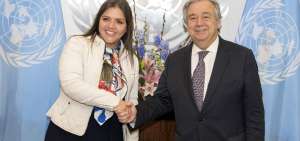 La Vicepresidenta ecuatoriana se reuni&oacute; con el secretario general de la ONU, Ant&oacute;nio Guterres, en Nueva York.