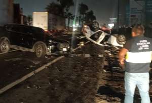Así quedaron los autos tras el accidente de tránsito donde estuvo involucrado Jorge Fossati