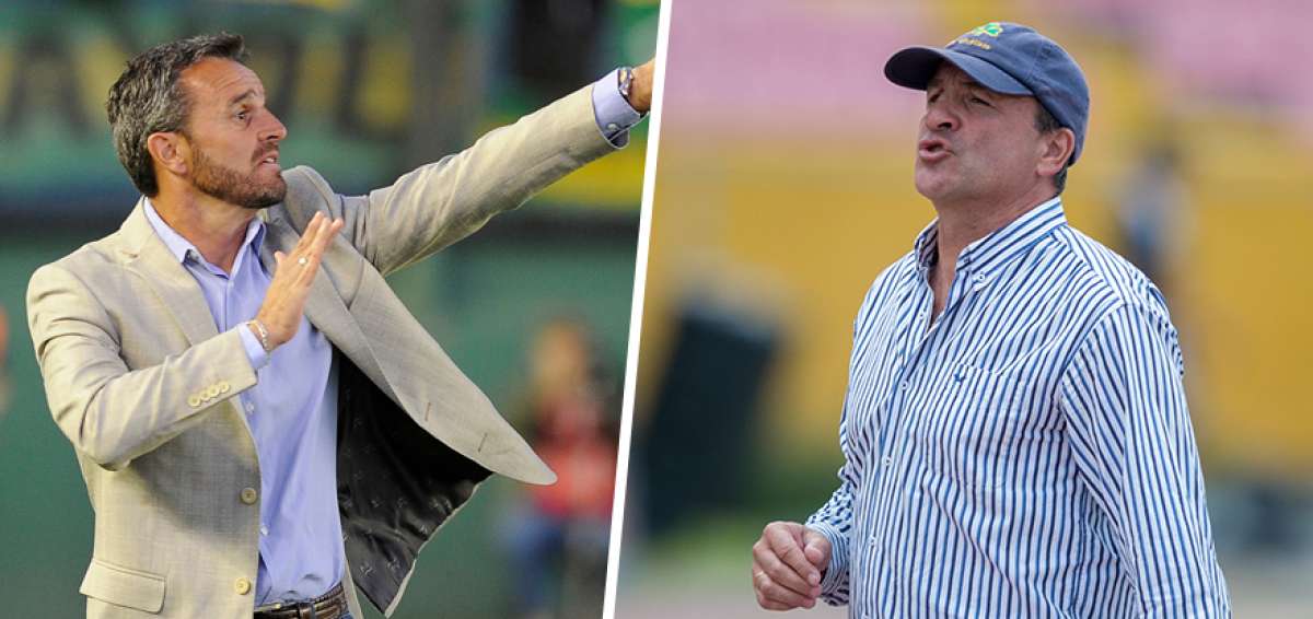 El entrenador Pablo Lavallen (izq.) dirigir&aacute; por primera vez en Copa, contra el uruguayo Eduardo Favaro. 