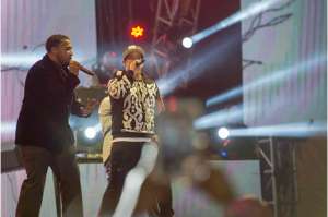 El momento m&aacute;s especial de la noche fue cuando los dos cantantes interpretaron juntos  varios &eacute;xitos. Foto: Fernando Sandoval / El Tel&eacute;grafo
