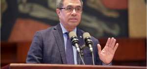 Jos&eacute; Agusto Briones, secretario general de la Presidencia, durante su intervenci&oacute;n en la Asamblea.