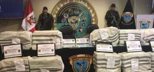 La droga ilegal estaba camuflada dentro de 21 sacos de polietileno.