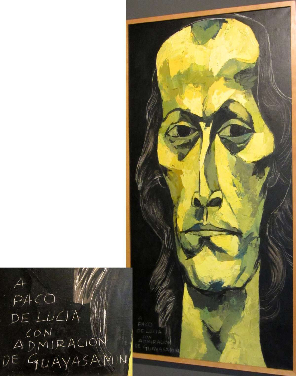 Retrato del fallecido guitarrista, obra de Oswaldo Guayasam&iacute;n. 