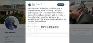 Captura de pantalla de la publicaci&oacute;n en Twitter.