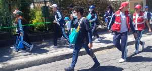 Instituciones educativas participaron en el simulacro. 