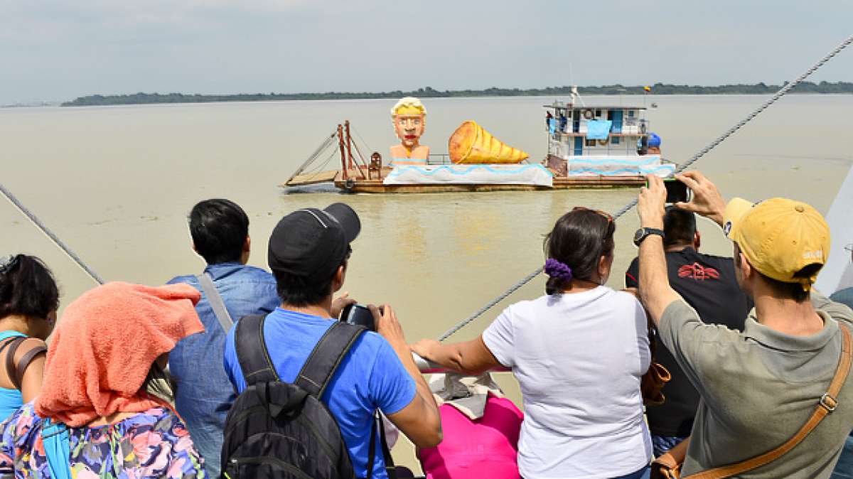 La leyenda de la princesa huancavilca Posorja fue narrada en figuras elaboradas en madera y cart&oacute;n. Foto: William Orellana / El Tel&eacute;grafo