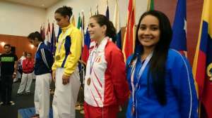 Katty Llerena (amarillo) fue la &uacute;nica medallista de oro que tuvo Ecuador. Foto: COE