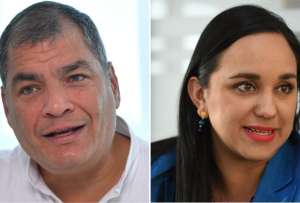 Rafael Correa durante una intervenci&oacute;n p&uacute;blica en la que respald&oacute; la lista de consenso de Revoluci&oacute;n Ciudadana.