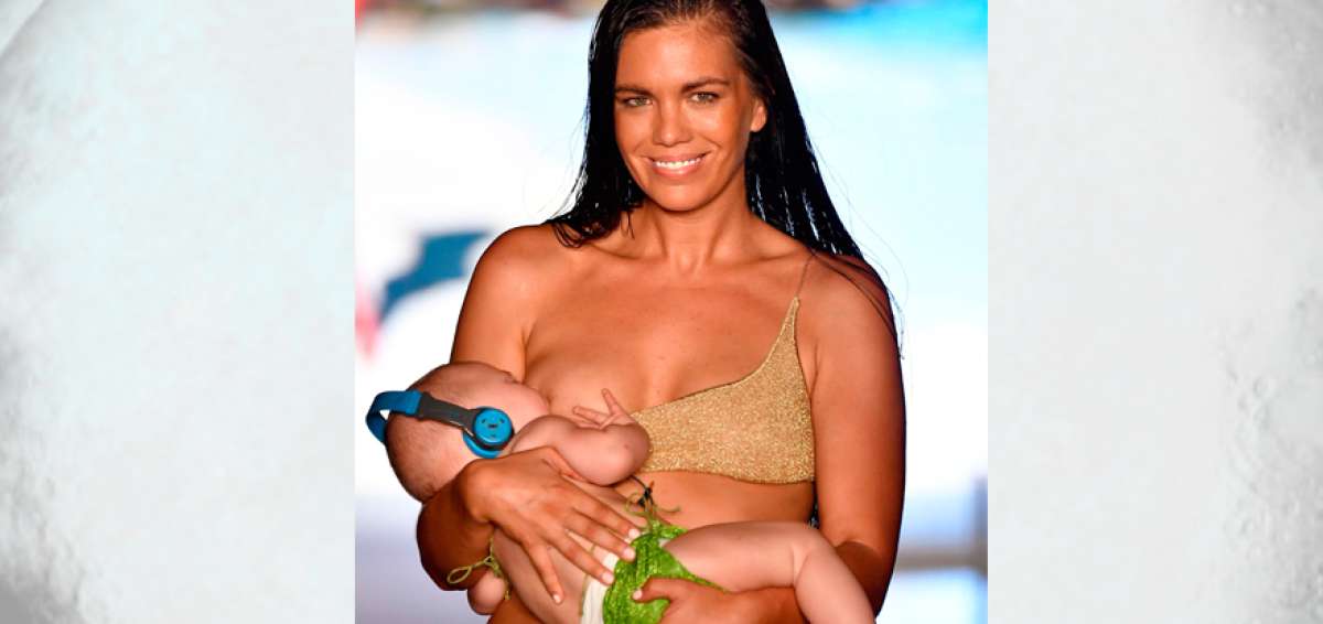 La modelo Mara Martin se hizo famosa tras salir a la pasarela mientras le daba pecho a su hijo.