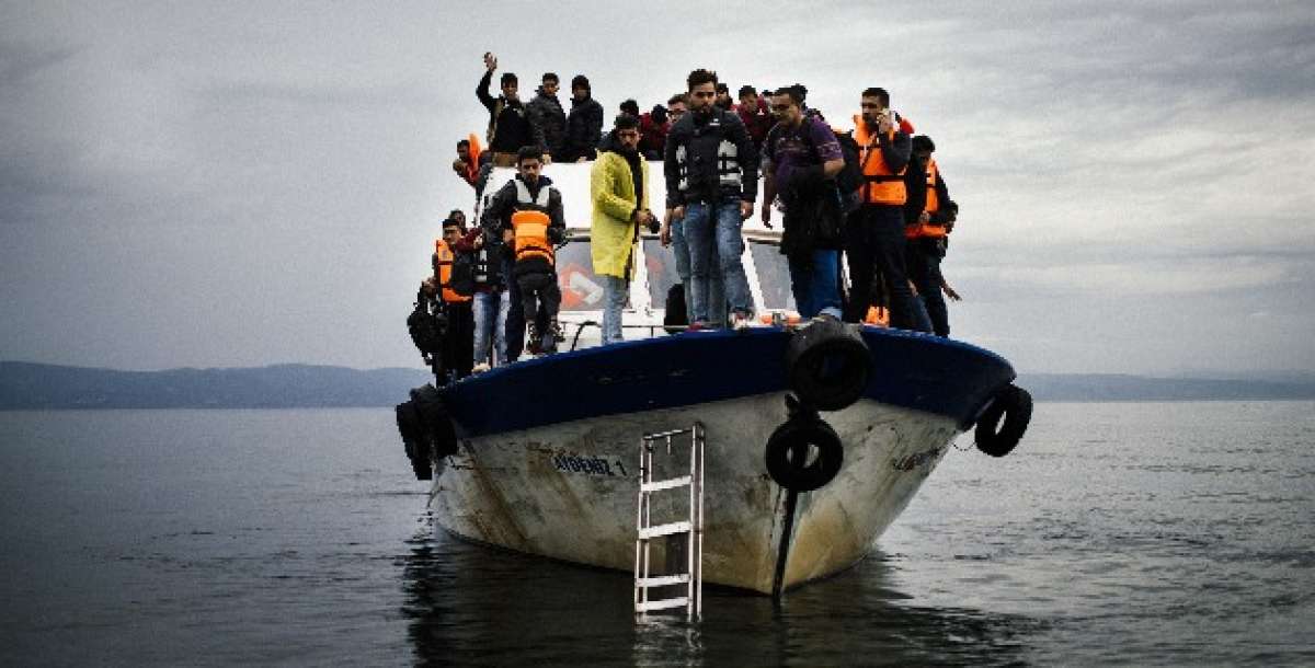 Migrantes llegando a Lesbos, en Grecia. Foto: AFP 
