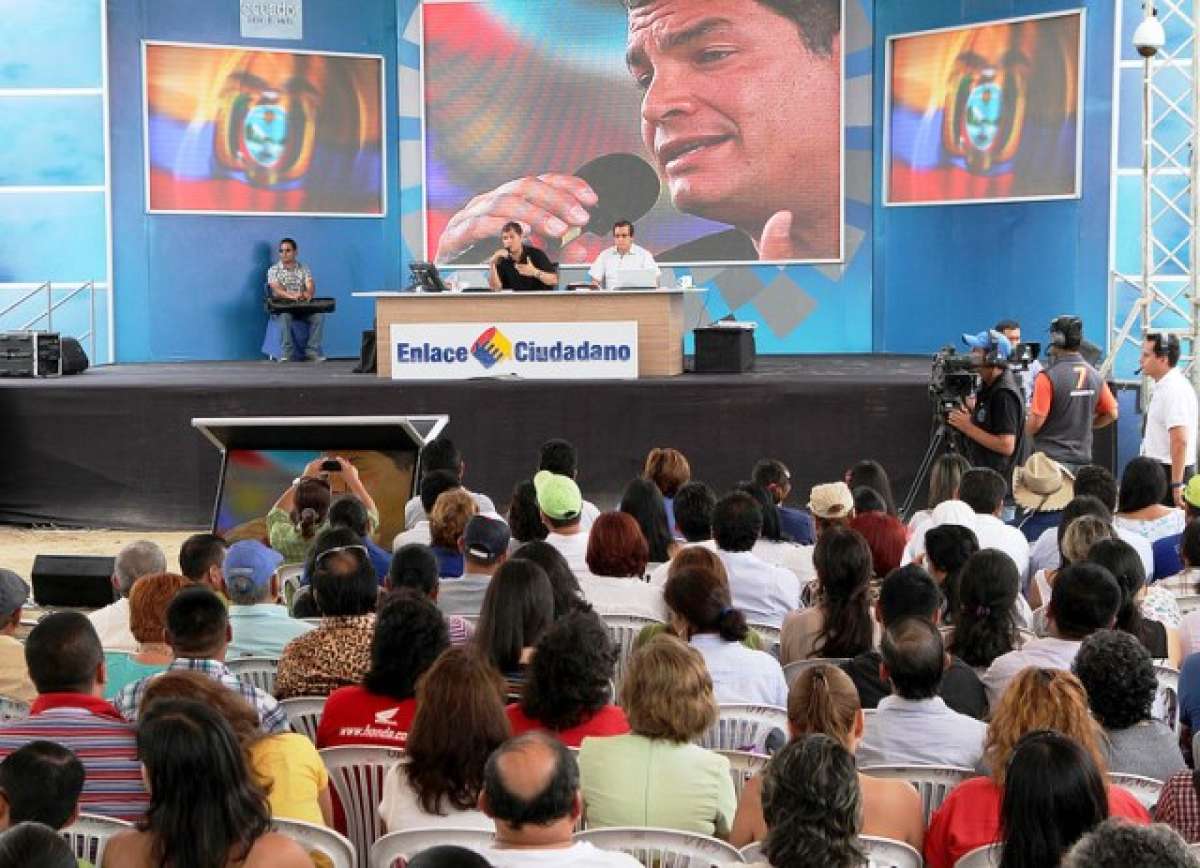 Durante la rendici&oacute;n de cuentas en el enlace #372 realizado en Machala, provincia de El Oro. FOTO: Presidencia Flickr