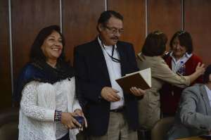 Susana Cajas y Luis Vaca expresaron su satisfacci&oacute;n tras conocer el fallo del Tribunal. Foto: Miguel Jim&eacute;nez / El Tel&eacute;grafo