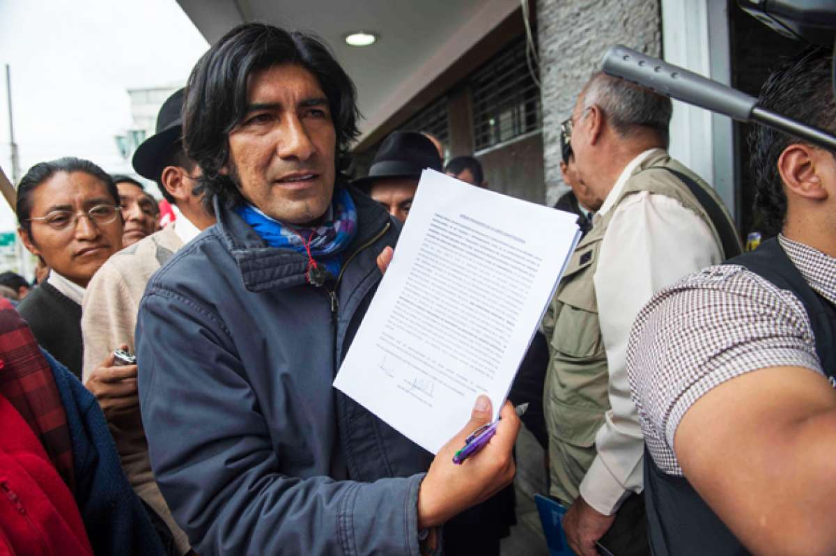 Carlos P&eacute;rez Guartambel, presidente de la Ecuarunari. Foto: El Tel&eacute;grafo