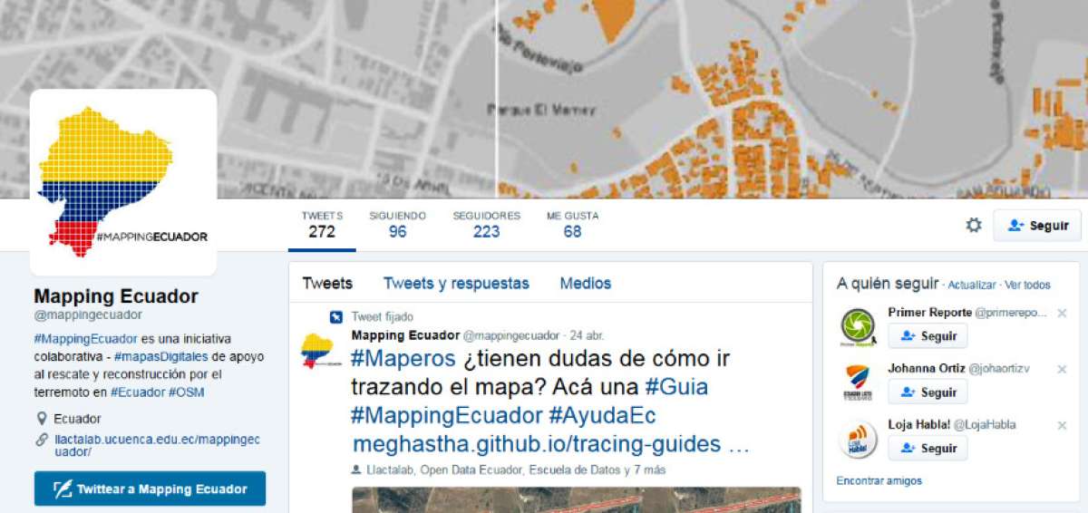 La cartograf&iacute;a de la zona del desastre