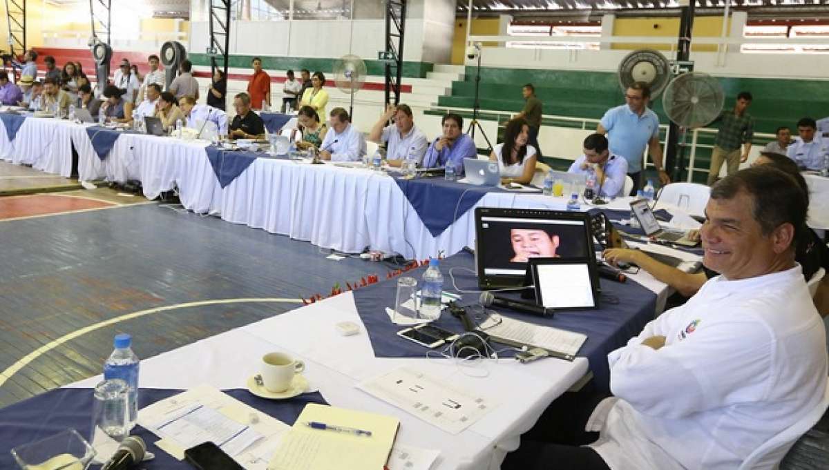 El Mandatario preside el Gabinete Itinerante, que se desarrolla en Archidona, provincia de Napo. Foto: Presidencia 