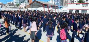 Estudiantes del colegio Dillon, en la inauguraci&oacute;n del a&ntilde;o lectivo 2017-2018.