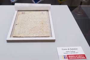 La &lsquo;Carta de Jamaica&rsquo; de Sim&oacute;n Bol&iacute;var forma parte de la colecci&oacute;n &lsquo;Jacinto Jij&oacute;n y Caama&ntilde;o&rsquo; y est&aacute; a cargo del Ministerio de Cultura y el Instituto de Patrimonio. Foto: Daniel Molineros / El Tel&eacute;grafo