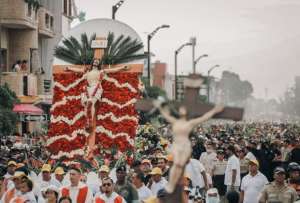 La procesión se realizó a lo largo de 27 cuadras, con un recorrido de 2,6 kilómetros.