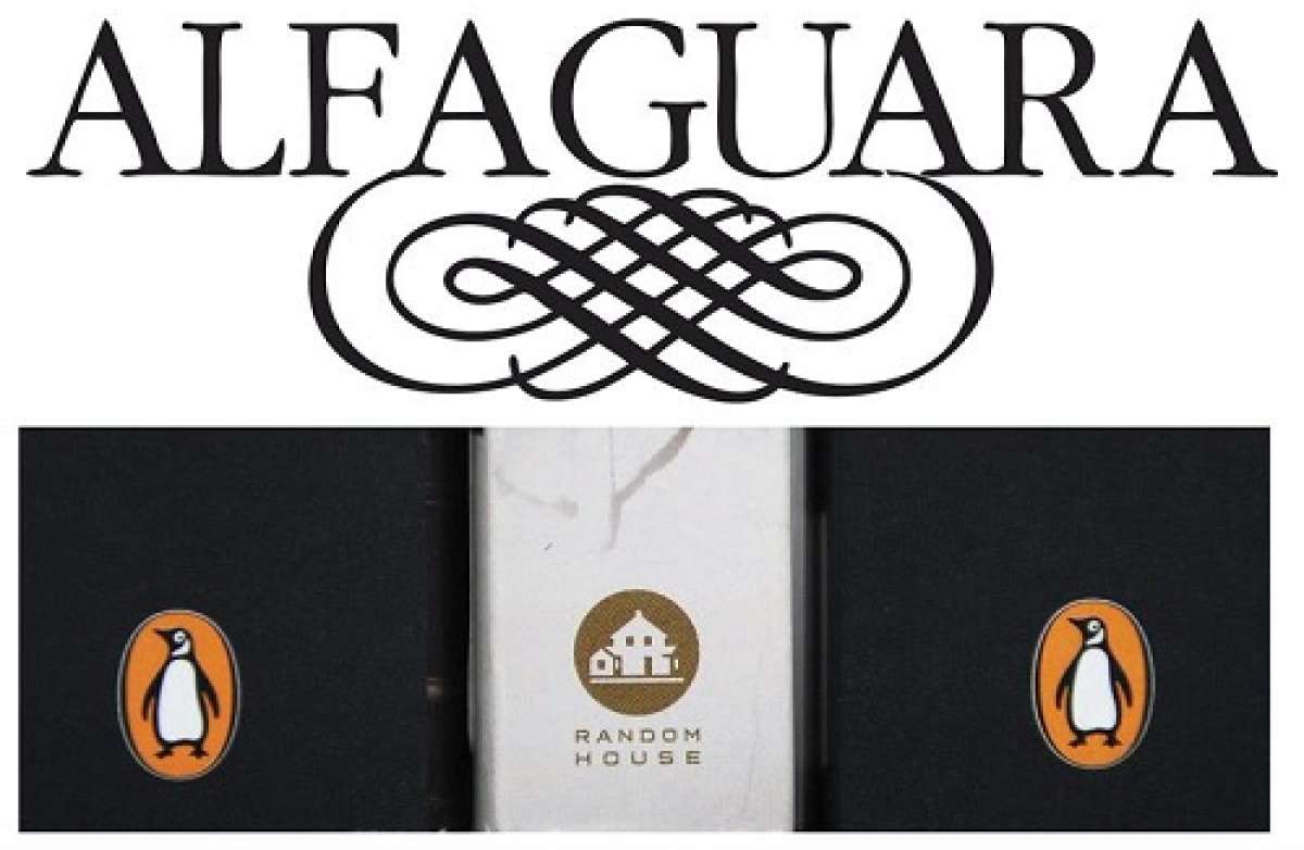 Combo de logotipos de las editoriales Alfaguara (arriba) y Penguin Random House (abajo). Foto: EFE