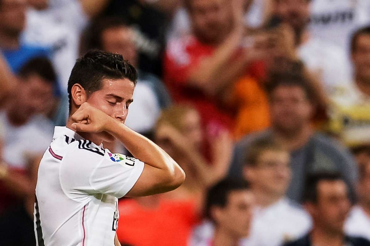 El colombiano logr&oacute; su primer tanto con el Real Madrid ante el Atl&eacute;tico de Madrid. Foto: AFP