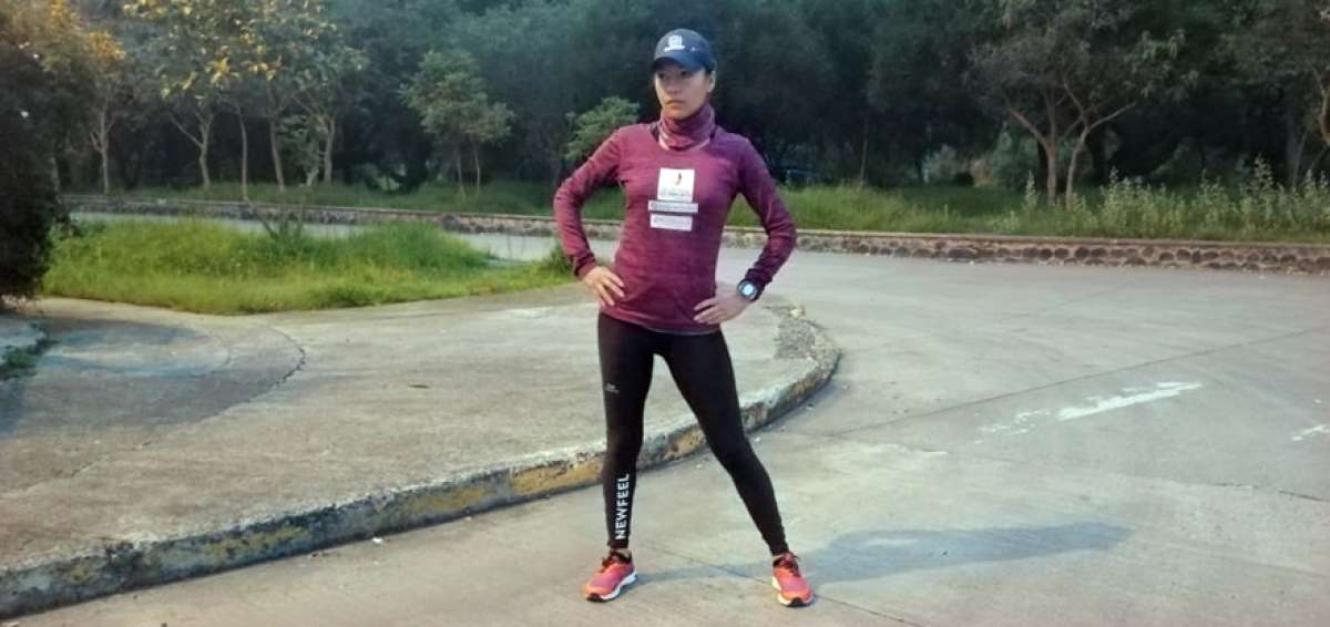 La marchista ecuatoriana Johana Ord&oacute;&ntilde;ez fue una de las primeras deportistas que sali&oacute; a entrenar fuera de su casa. Cortesia/ Johana Ordo&ntilde;ez