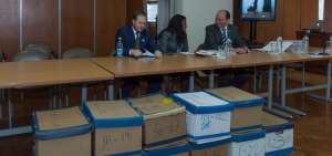 El fiscal General, Carlos Baca Mancheno, durante una de las audiencias por el caso Odebrecht.