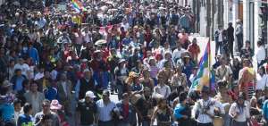 El 4 de julio los ind&iacute;genas marcharon en Quito en respaldo al encuentro de los l&iacute;deres con el Presidente. 