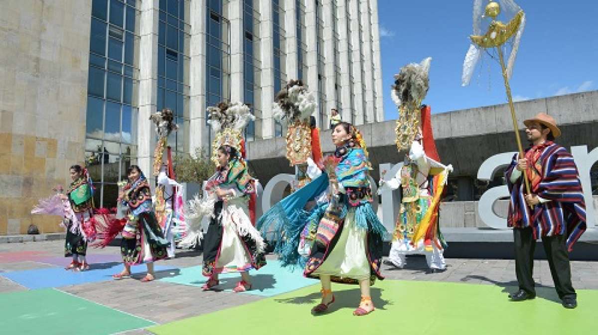 Los danzantes de Pujil&iacute; vinieron a Quito a promocionar la fiesta del Corpus. Foto: Santiago Aguirre/ El Tel&eacute;grafo