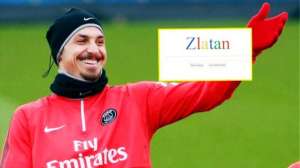 Zlatan Ibrahimovic es el protagonista de un motor de b&uacute;squedas en internet, con los colores y el formato de Google. Foto: Internet
